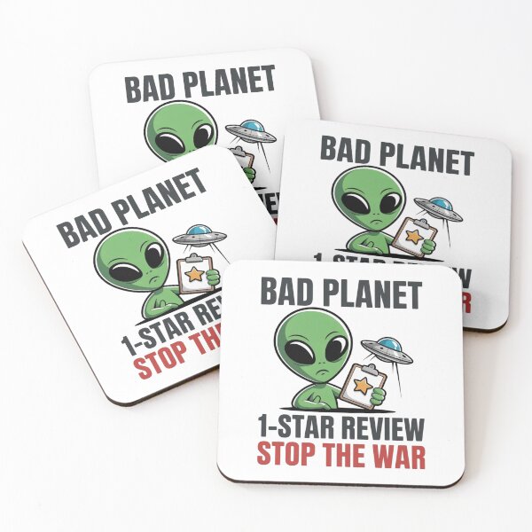 Item preview, Sarcastic Alien Stop The War - Earth 1 Star Review Meme designed and sold by Mr-wow.