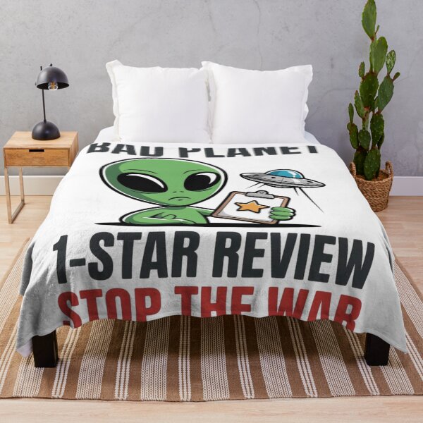 Item preview, Sarcastic Alien Stop The War - Earth 1 Star Review Meme designed and sold by Mr-wow.