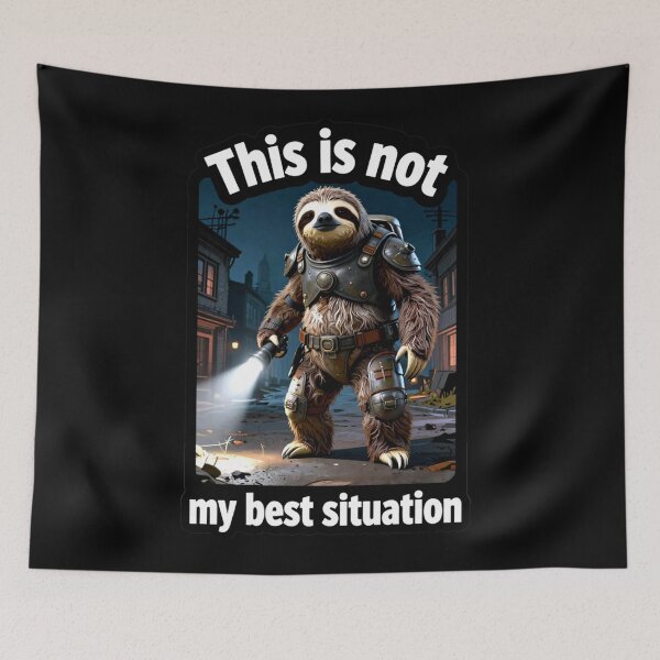 Item preview, Tactical Sloth Zombie Hunter – This Is Not My Best Situation Meme designed and sold by AnimalAirtistry.