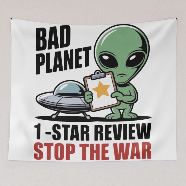 Item preview, Cute Extraterrestrial Bad Planet - Introvert Peace Advocate Sticker designed and sold by Mr-wow.