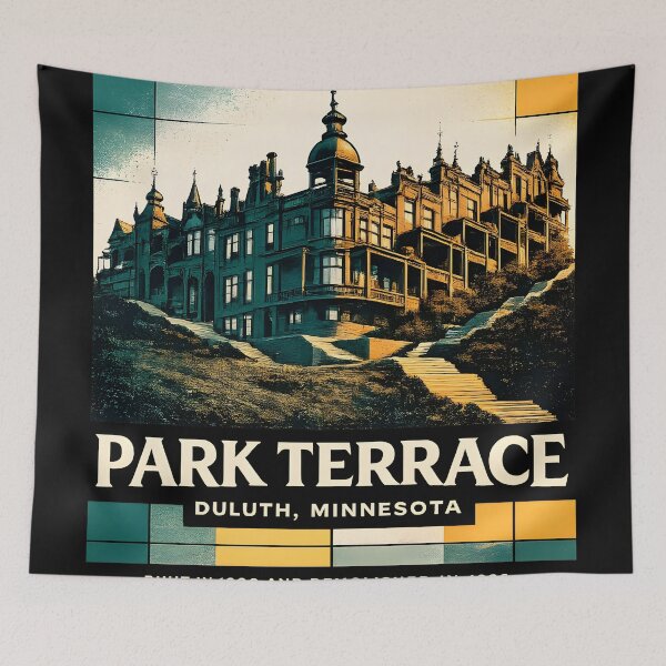 Item preview, Park Terrace Duluth Minnesota - Demolished 1936 | Risograph Duotone Art designed and sold by WAUZ.