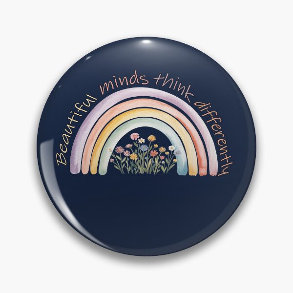 Item preview, Beautiful Minds Think Differently Autism Rainbow | Neurodiversity Floral Wildflower Gift designed and sold by tamdevo1.