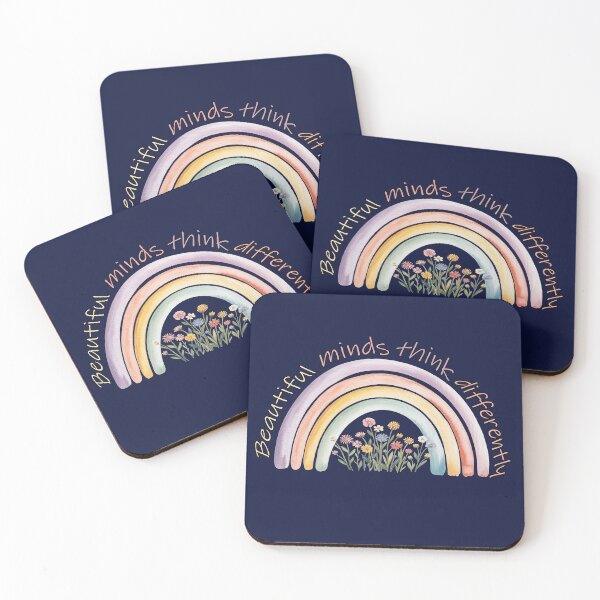 Item preview, Beautiful Minds Think Differently Autism Rainbow | Neurodiversity Floral Wildflower Gift designed and sold by tamdevo1.