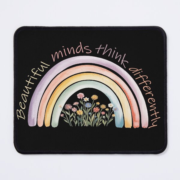 Item preview, Beautiful Minds Think Differently Autism Rainbow | Neurodiversity Floral Wildflower Gift designed and sold by tamdevo1.