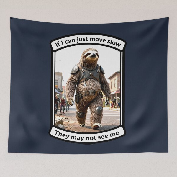 Item preview, Tactical Sloth Zombie Hunter – Move Slow Survival Meme designed and sold by AnimalAirtistry.