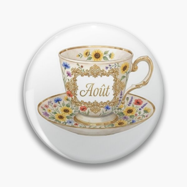 Item preview, French August Wildflower Teacup Sticker designed and sold by MaisonMaria.
