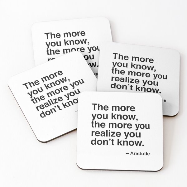 Item preview, The More You Know Aristotle Philosophy Quote (Black Font) designed and sold by TshirtsLabs.