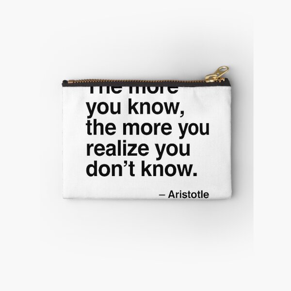 Item preview, The More You Know Aristotle Philosophy Quote (Black Font) designed and sold by TshirtsLabs.