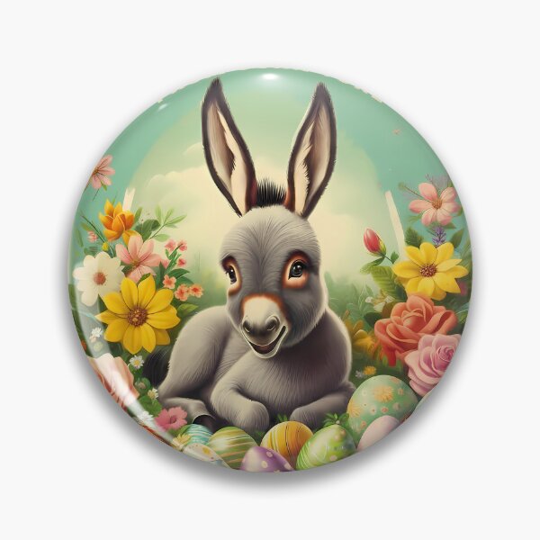 Item preview, Easter Donkey from Scripture – Floral Spring Illustration designed and sold by Art-Arcade6.