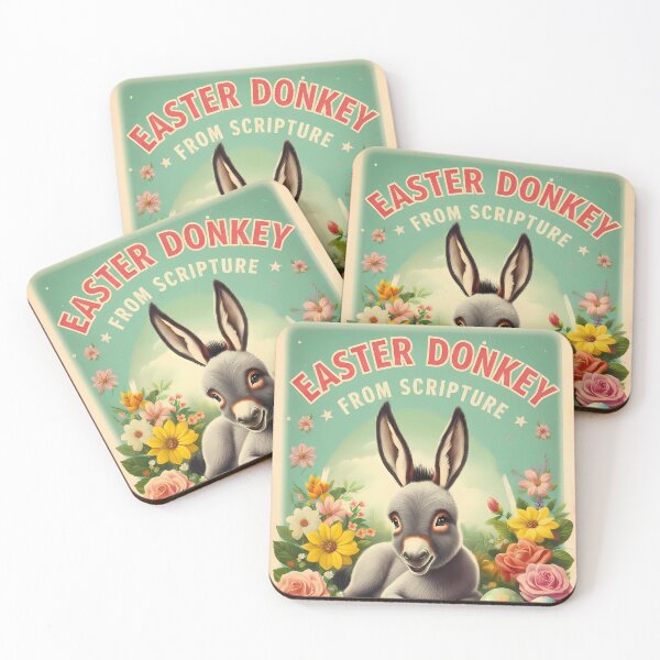 Item preview, Easter Donkey from Scripture – Floral Spring Illustration designed and sold by Art-Arcade6.
