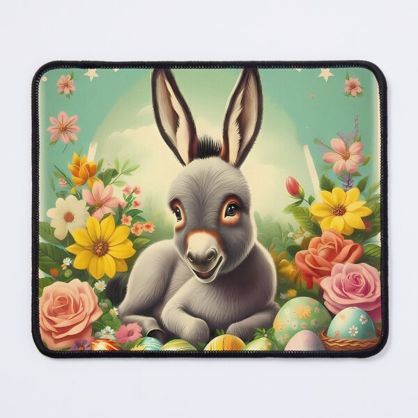 Item preview, Easter Donkey from Scripture – Floral Spring Illustration designed and sold by Art-Arcade6.