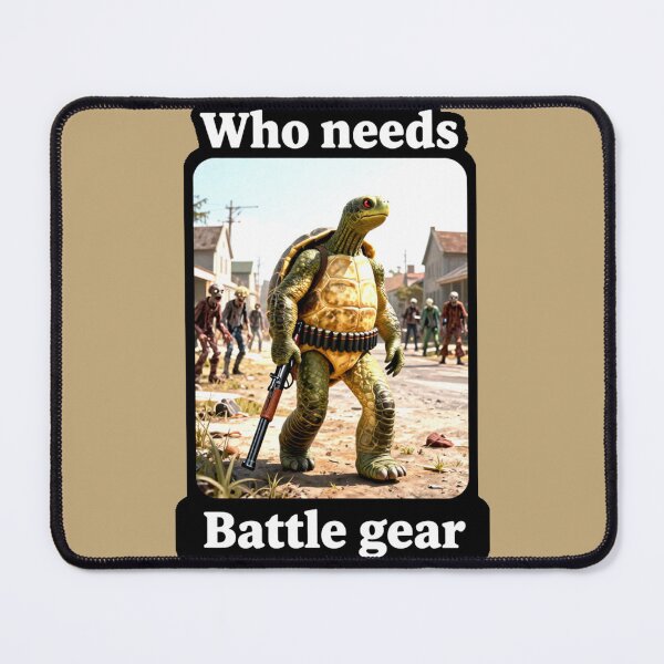 Item preview, Tactical Turtle Zombie Hunter – Who Needs Battle Gear Meme designed and sold by AnimalAirtistry.