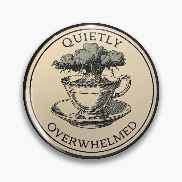Item preview, Quietly Overwhelmed Teacup Storm | Dark Academia Burnout designed and sold by VENOHA.