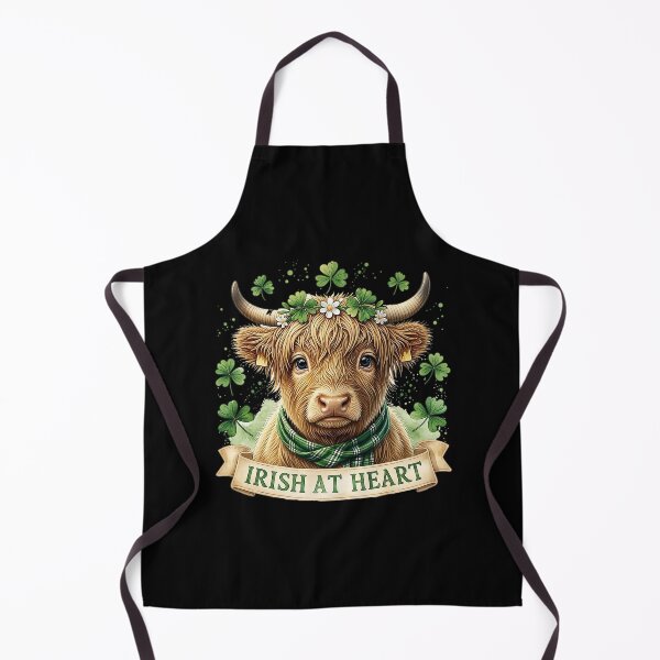 Item preview, Irish At Heart Cute Highland Cow St Patrick’s Day Shamrock Design designed and sold by timizar.