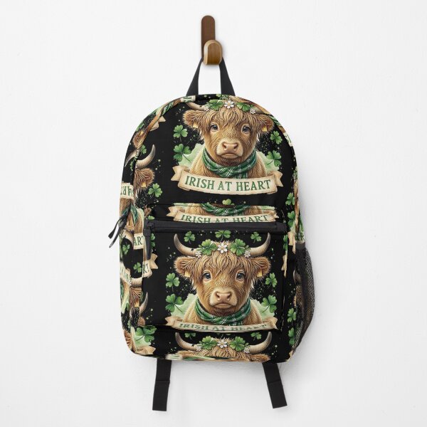 Item preview, Irish At Heart Cute Highland Cow St Patrick’s Day Shamrock Design designed and sold by timizar.