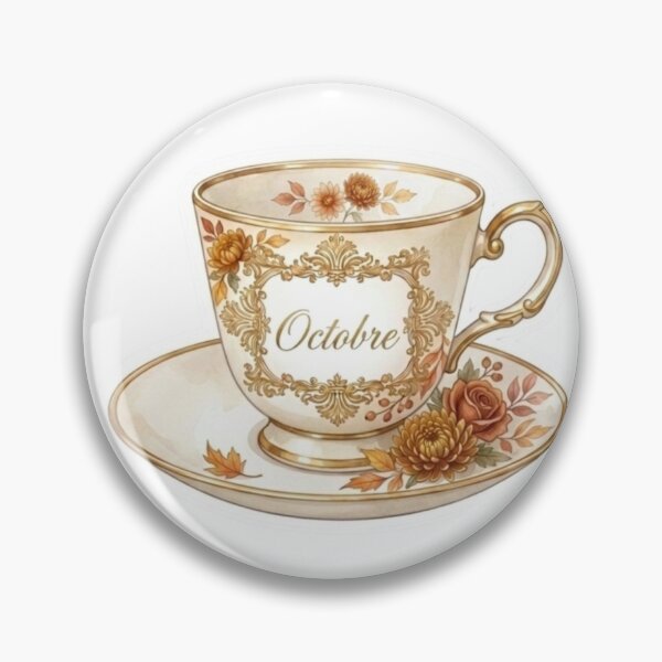 Item preview, October Autumn Rose Teacup Sticker designed and sold by MaisonMaria.