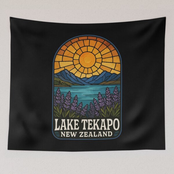Item preview, Lake Tekapo New Zealand Stained Glass Travel designed and sold by TomFrontierArt.