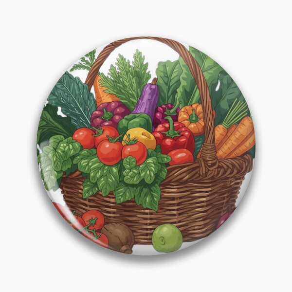 Item preview, Garden Vegetable Basket Sticker, Fresh Farm Produce, Garden Magnets   designed and sold by colorleafz.