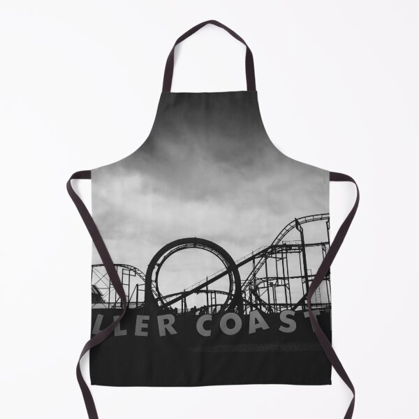 Item preview, Vintage abandoned roller coaster and amusement park black and white photograph poster art print designed and sold by Astrid Arkhangelsky.
