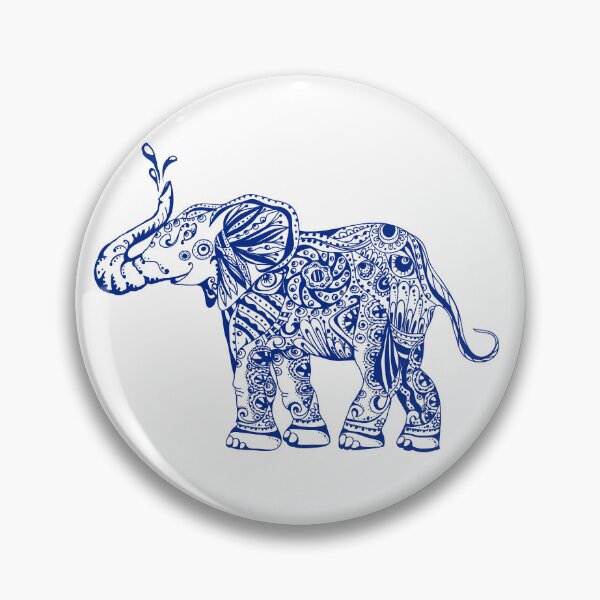 Item preview, Majestic Ornamental Elephant – Decorative Folk Art Illustration designed and sold by AlisaArtDecor.