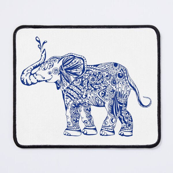 Item preview, Majestic Ornamental Elephant – Decorative Folk Art Illustration designed and sold by AlisaArtDecor.