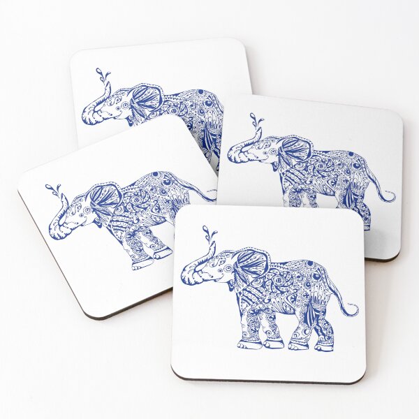 Item preview, Majestic Ornamental Elephant – Decorative Folk Art Illustration designed and sold by AlisaArtDecor.
