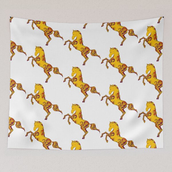 Item preview, Decorative Rearing Horse – Folk Art Horse Illustration designed and sold by AlisaArtDecor.