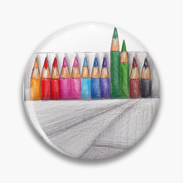 Item preview, Colored Pencils Still Life – Artist Studio Drawing designed and sold by AlisaArtDecor.