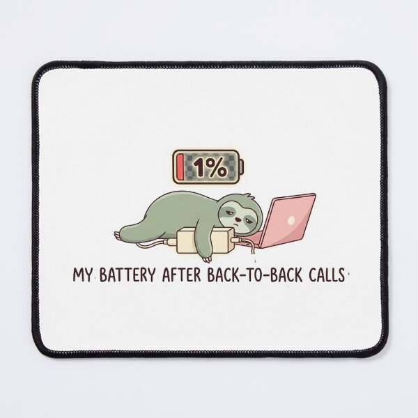 Item preview, My Battery After Back-to-Back Calls – Funny Remote Work Sloth Sticker designed and sold by ZYNORAworld.