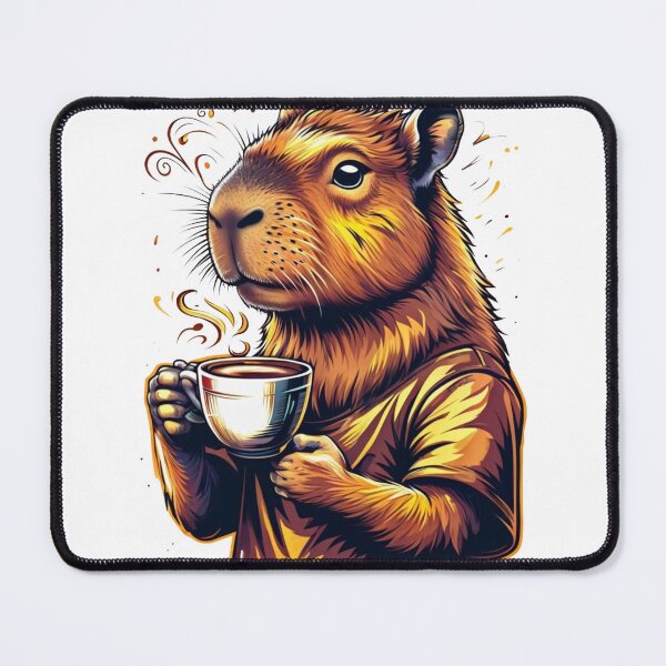 Item preview, capybara with coffee designed and sold by GUNAPRIYAA.