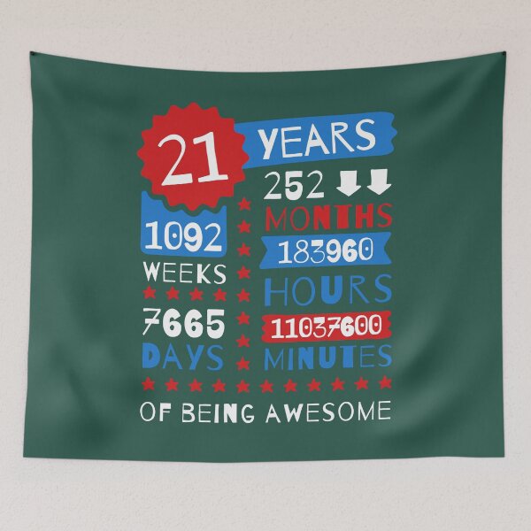 Item preview, 21 Years Of Being Awesome - Splendid 21st Birthday Gift Ideas designed and sold by MemWear.