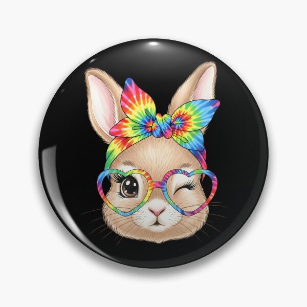 Item preview, Cute Bunny Face Tie Dye Glasses Happy Easter designed and sold by OlakunleOloroz.