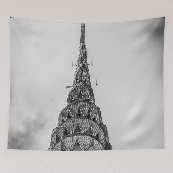 Item preview, New York City - Manhattan rooftop skyline black and white vintage photograph poster art print designed and sold by Astrid Arkhangelsky.