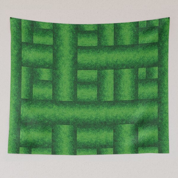 Item preview, Illusionary pattern of green columns designed and sold by Cherevan.