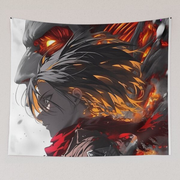 Item preview, Burning Titan Battle Warrior – Dark Anime Action Aesthetic designed and sold by Dyan4.
