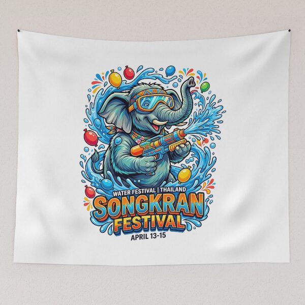 Item preview, Cool Elephant With Water Gun Songkran Festival Graphic Design designed and sold by Tong4130.