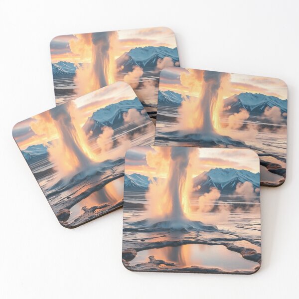 Item preview, Golden Geyser Erupting in Arctic Sunset designed and sold by Vida e Arte.