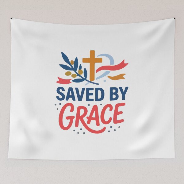 Item preview, Saved By Grace Christian Faith – Cross Religious Inspiration designed and sold by stylishdzign.