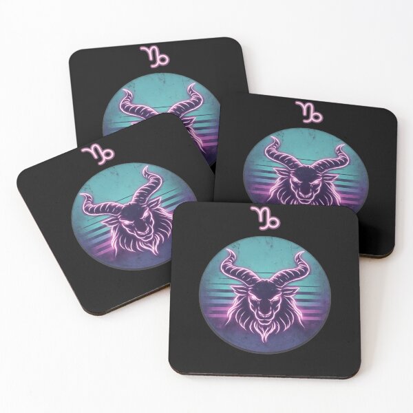 Item preview, Capricorn Neon – Retro Zodiac Sign Sticker designed and sold by DPSz.