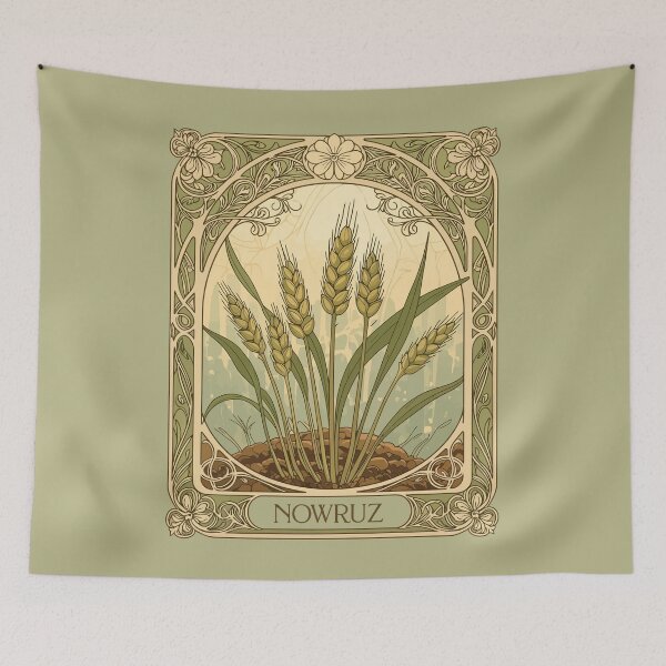 Item preview, Sprouts of Renewal Art Nouveau Sabzeh Illustration designed and sold by taiche.