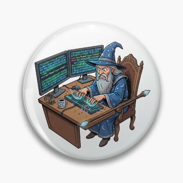 Item preview, Wizard Programmer Aggressively Typing Magic Code designed and sold by Kvarny.