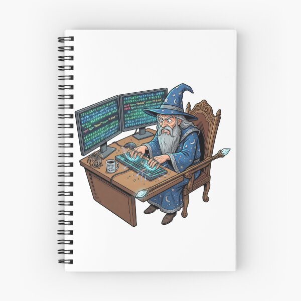 Item preview, Wizard Programmer Aggressively Typing Magic Code designed and sold by Kvarny.
