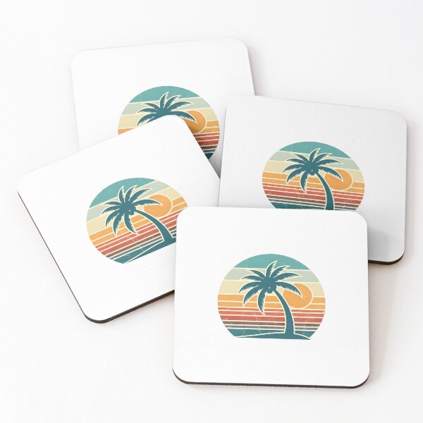 Item preview, A serene beach landscape at dusk with calm waters and a lone palm tree designed and sold by VerizalShop.