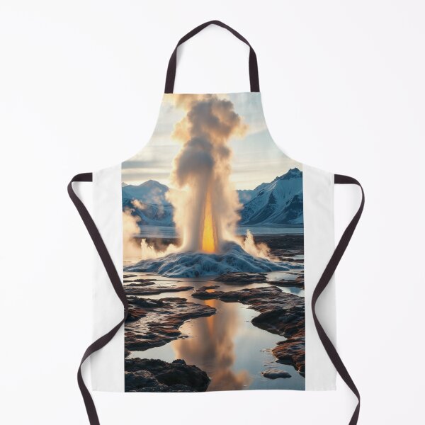 Item preview, Erupting Geyser in Snowy Mountain Landscape designed and sold by Vida e Arte.