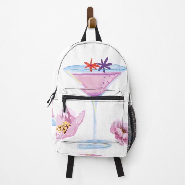 Item preview, Pink Floral Martini Watercolor Illustration designed and sold by Theselinara.