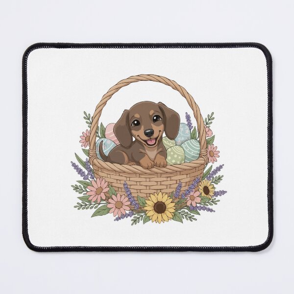 Item preview, Cute Easter Dachshund Puppy in Basket – Spring Dog Lover Gift designed and sold by The Real Life Symphony.