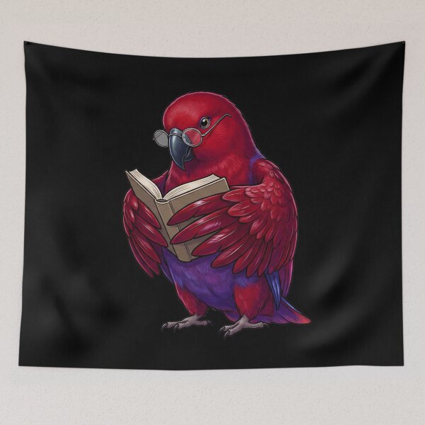 Item preview, Funny Red Eclectus Parrots Reading Book Bird Lover designed and sold by TerryConnells.