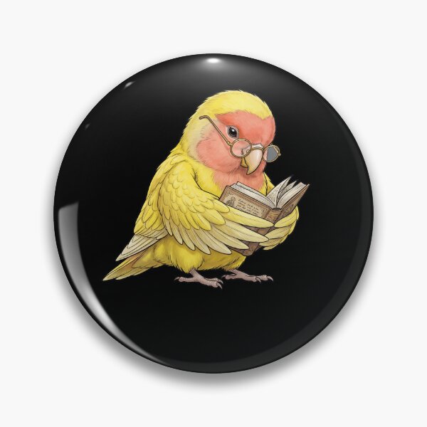 Item preview, Funny Rosy Faced Yellow Lovebird Parrots Reading Book Bird Lover designed and sold by TerryConnells.