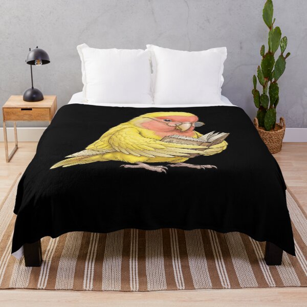 Item preview, Funny Rosy Faced Yellow Lovebird Parrots Reading Book Bird Lover designed and sold by TerryConnells.