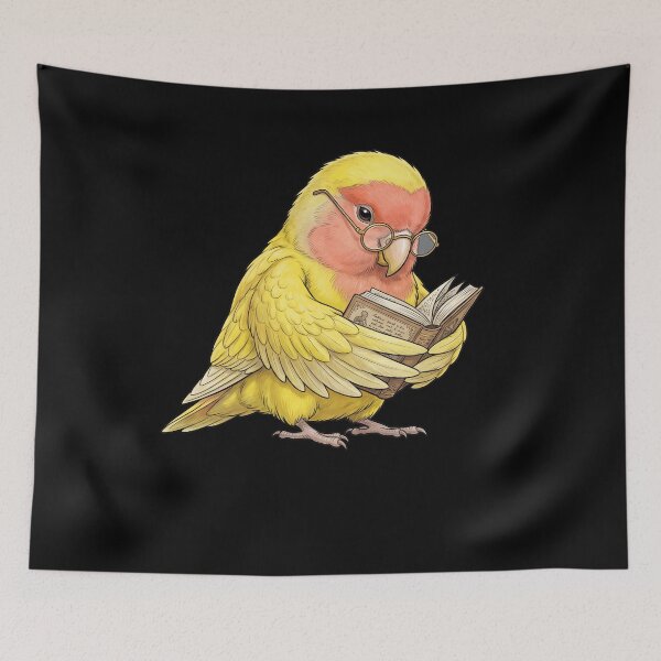 Item preview, Funny Rosy Faced Yellow Lovebird Parrots Reading Book Bird Lover designed and sold by TerryConnells.